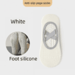 3-Pack White Anti-Slip Yoga Socks – Grippy Pilates Dance Fitness Socks with Silicone Grip for Women