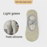 3-Pack Light green Anti-Slip Yoga Socks – Grippy Pilates Dance Fitness Socks with Silicone Grip for Women