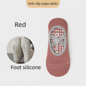 3-Pack Wine red Anti-Slip Yoga Socks – Grippy Pilates Dance Fitness Socks with Silicone Grip for Women