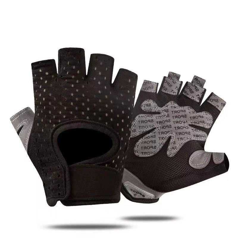 Black Half Finger Fitness Gloves - Anti-Slip Breathable Gym Training Gloves for Weightlifting Cycling(Size:M) 1 Black Half Finger Fitness Gloves – Anti-Slip Breathable Gym Training Gloves for Weightlifting Cycling(Size:M)