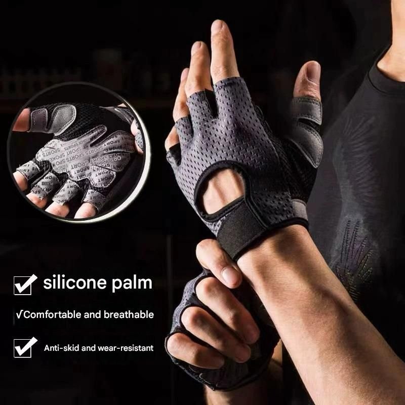 Black Half Finger Fitness Gloves - Anti-Slip Breathable Gym Training Gloves for Weightlifting Cycling(Size:M) 2 Black Half Finger Fitness Gloves – Anti-Slip Breathable Gym Training Gloves for Weightlifting Cycling(Size:M) - image 2