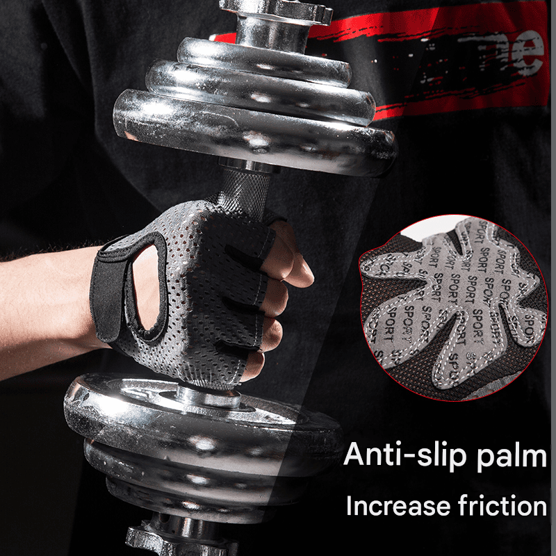 Black Half Finger Fitness Gloves - Anti-Slip Breathable Gym Training Gloves for Weightlifting Cycling(Size:M) 3 Black Half Finger Fitness Gloves – Anti-Slip Breathable Gym Training Gloves for Weightlifting Cycling(Size:M) - image 3
