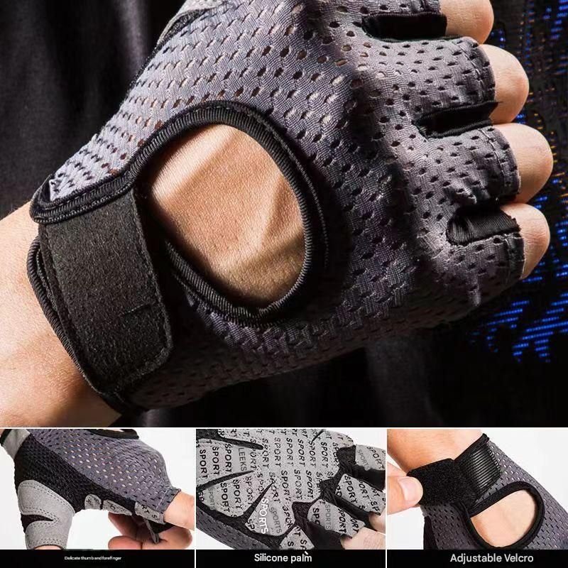 Black Half Finger Fitness Gloves - Anti-Slip Breathable Gym Training Gloves for Weightlifting Cycling(Size:M) 5 Black Half Finger Fitness Gloves – Anti-Slip Breathable Gym Training Gloves for Weightlifting Cycling(Size:M) - image 5