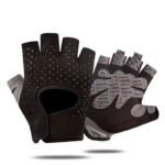 Black Half Finger Fitness Gloves – Anti-Slip Breathable Gym Training Gloves for Weightlifting Cycling(Size:XL)