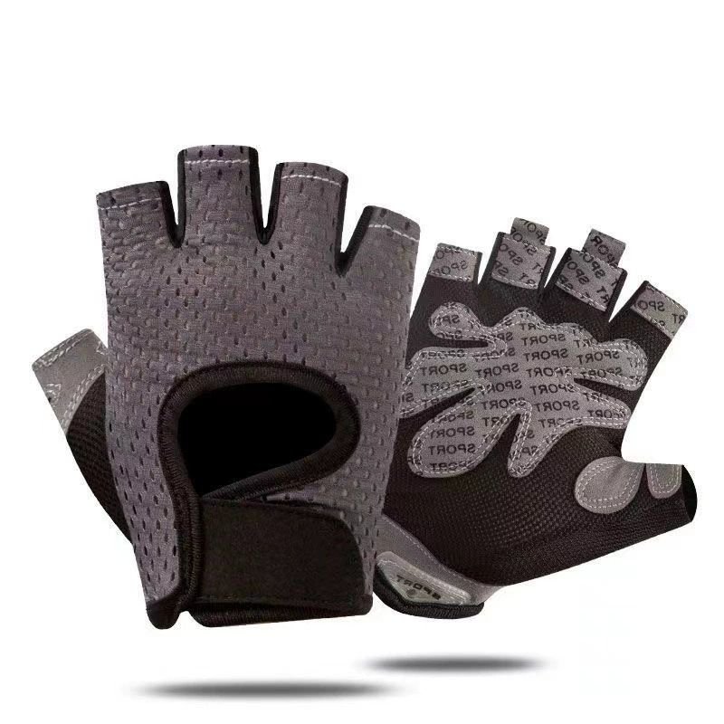 Grey Half Finger Fitness Gloves - Anti-Slip Breathable Gym Training Gloves for Weightlifting Cycling(Size:L) 1 Grey Half Finger Fitness Gloves – Anti-Slip Breathable Gym Training Gloves for Weightlifting Cycling(Size:L)