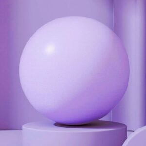 Purple Anti-Burst Yoga Exercise Ball with Manual Hand Pump – 25cm Thickened Stability Ball for Pilates Core Training Fitness