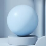 Blue Anti-Burst Yoga Exercise Ball with Manual Hand Pump – 25cm Thickened Stability Ball for Pilates Core Training Fitness
