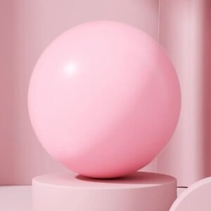 Pink Anti-Burst Yoga Exercise Ball with Manual Hand Pump – 25cm Thickened Stability Ball for Pilates Core Training Fitness