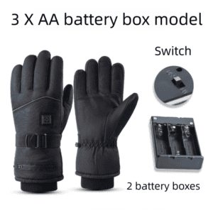 Winter 3 Level Intelligent Heated Gloves with Touchscreen Fingertip – Waterproof Thermal Gloves for Skiing & Outdoor Sports, 360° All-Finger + Hand’s Back Large Heating Coverage (Battery Operated)