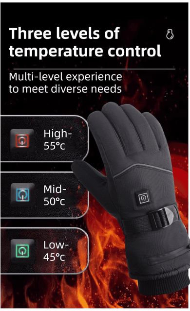 Winter 3 Level Intelligent Heated Gloves with Touchscreen Fingertip - Waterproof Thermal Gloves for Skiing & Outdoor Sports, 360° All-Finger + Hand's Back Large Heating Coverage (Battery Operated) 5 Winter 3 Level Intelligent Heated Gloves with Touchscreen Fingertip – Waterproof Thermal Gloves for Skiing & Outdoor Sports, 360° All-Finger + Hand’s Back Large Heating Coverage (Battery Operated) - image 5