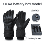 Winter 3 Level Intelligent Heated Gloves with Touchscreen Fingertip & Protective Shell – Waterproof Thermal Gloves for Skiing & Outdoor Sports, 360° All-Finger + Hand’s Back Large Heating Coverage (Battery Operated)