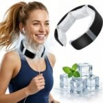 Black Reusable Neck Cooling Ring – 360° Omnidirectional Wearable Ice Collar for Summer Heat Relief, Battery-Free Ergonomic Cooling Tube for Outdoor Sports Fitness