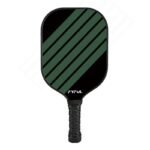 Black + Green Striped Fiberglass Pickleball Paddle – Ultra Lightweight Pickleball Racket for Outdoor Play with Large Sweet Spot, Shock-Absorbing Silicone Grip and TPU Edge Guard