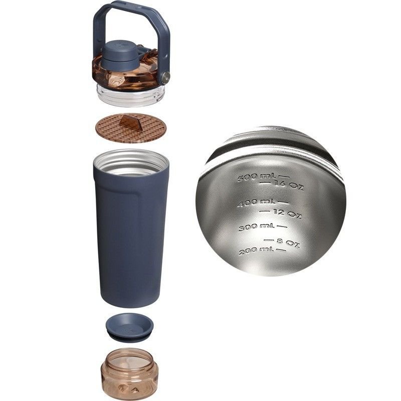 Red Sports Nutritional Drinkware Set with 16oz Stainless Steel Protein Shaker Bottle and Sliding Anti-spill Scoop - Vacuum Insulated Gym Flask with Detachable Bottom Storage Capsule and Quick-Open Lid, Filter Net & Portable Handle for Gym and Outdoor Wo 2 Red Sports Nutritional Drinkware Set with 16oz Stainless Steel Protein Shaker Bottle and Sliding Anti-spill Scoop – Vacuum Insulated Gym Flask with Detachable Bottom Storage Capsule and Quick-Open Lid, Filter Net & Portable Handle for Gym and Outdoor Wo - image 2
