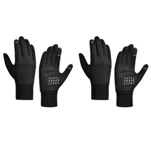 2 Pairs Black M size Winter Cycling Gloves Set – Windproof Thermal Touchscreen Sports Gloves with Water Resistant Design for Cycling, Running, Skiing and Outdoor Activities