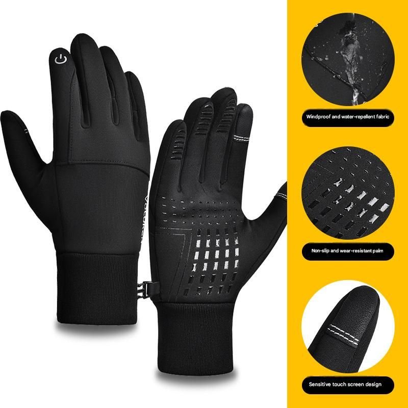 2 Pairs Black M size Winter Cycling Gloves Set - Windproof Thermal Touchscreen Sports Gloves with Water Resistant Design for Cycling, Running, Skiing and Outdoor Activities 2 2 Pairs Black M size Winter Cycling Gloves Set – Windproof Thermal Touchscreen Sports Gloves with Water Resistant Design for Cycling, Running, Skiing and Outdoor Activities - image 2