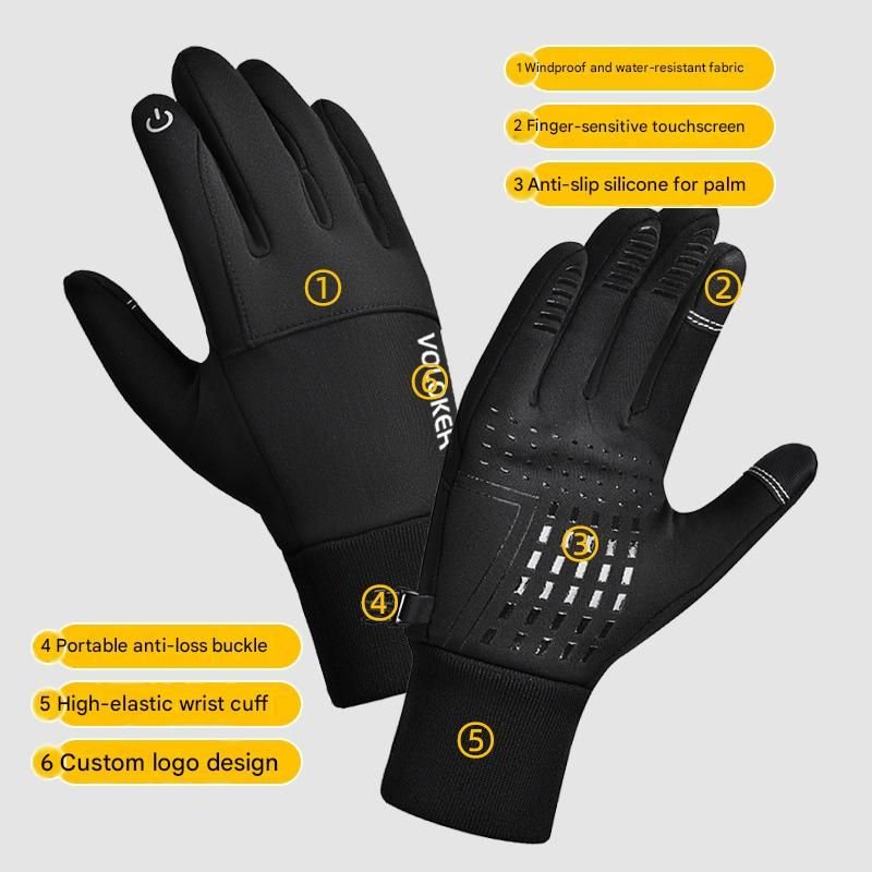 2 Pairs Black M size Winter Cycling Gloves Set - Windproof Thermal Touchscreen Sports Gloves with Water Resistant Design for Cycling, Running, Skiing and Outdoor Activities 4 2 Pairs Black M size Winter Cycling Gloves Set – Windproof Thermal Touchscreen Sports Gloves with Water Resistant Design for Cycling, Running, Skiing and Outdoor Activities - image 4