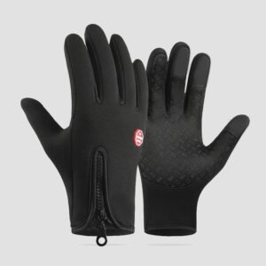 Black XL size Winter Outdoor Cycling Gloves – Touch Screen Compatible Windproof Waterproof Non-Slip Palm Thermal Fleece Gloves for Cycling, Skiing, Hiking and Sports