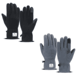 2 piece Black and Grey Winter Thermal Touchscreen Gloves – Outdoor Cycling Skiing Driving Windproof Full Finger Warm Gloves-Dual-Touchscreen Design, Fleece-Lined for Warmth