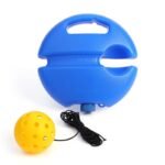 Pickleball Trainer Rebound Practice Set with Yellow Tethered Ball and Blue Fillable Base -Solo Training Aid for Beginners and Advanced Players Solo Practice and Skill Development