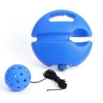 Pickleball Trainer Rebound Practice Set with Blue Tethered Ball and Blue Fillable Base -Solo Training Aid for Beginners and Advanced Players Solo Practice and Skill Development