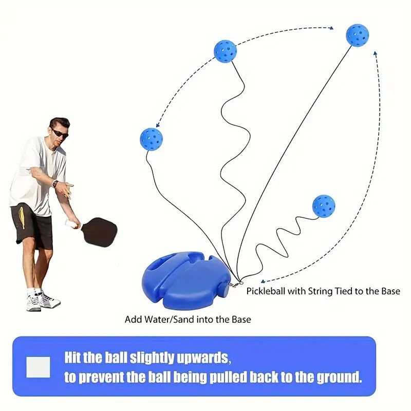 Pickleball Trainer Rebound Practice Set with Orange Tethered Ball and Blue Fillable Base -Solo Training Aid for Beginners and Advanced Players Solo Practice and Skill Development 5 Pickleball Trainer Rebound Practice Set with Orange Tethered Ball and Blue Fillable Base -Solo Training Aid for Beginners and Advanced Players Solo Practice and Skill Development - image 5