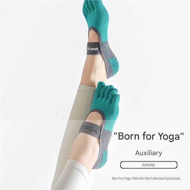 Green Non-Slip Five Toe Yoga Socks - Cotton Blend with PVC Grip Dots, Breathable & Secure Fit for Pilates, Dance, and Indoor Fitness Training 5 Green Non-Slip Five Toe Yoga Socks – Cotton Blend with PVC Grip Dots, Breathable & Secure Fit for Pilates, Dance, and Indoor Fitness Training - image 5