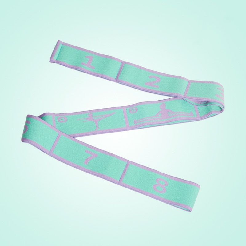 Green and purple 8 Grid Yoga Stretching Strap and 90LB Resistance Band Set for Pilates Workout Adjustable Stretch Band with Numbered Positions Glute Training Exercise Band Fitness Equipment for Yoga Dance Flexibility Training 4 Green and purple 8 Grid Yoga Stretching Strap and 90LB Resistance Band Set for Pilates Workout Adjustable Stretch Band with Numbered Positions Glute Training Exercise Band Fitness Equipment for Yoga Dance Flexibility Training - image 4