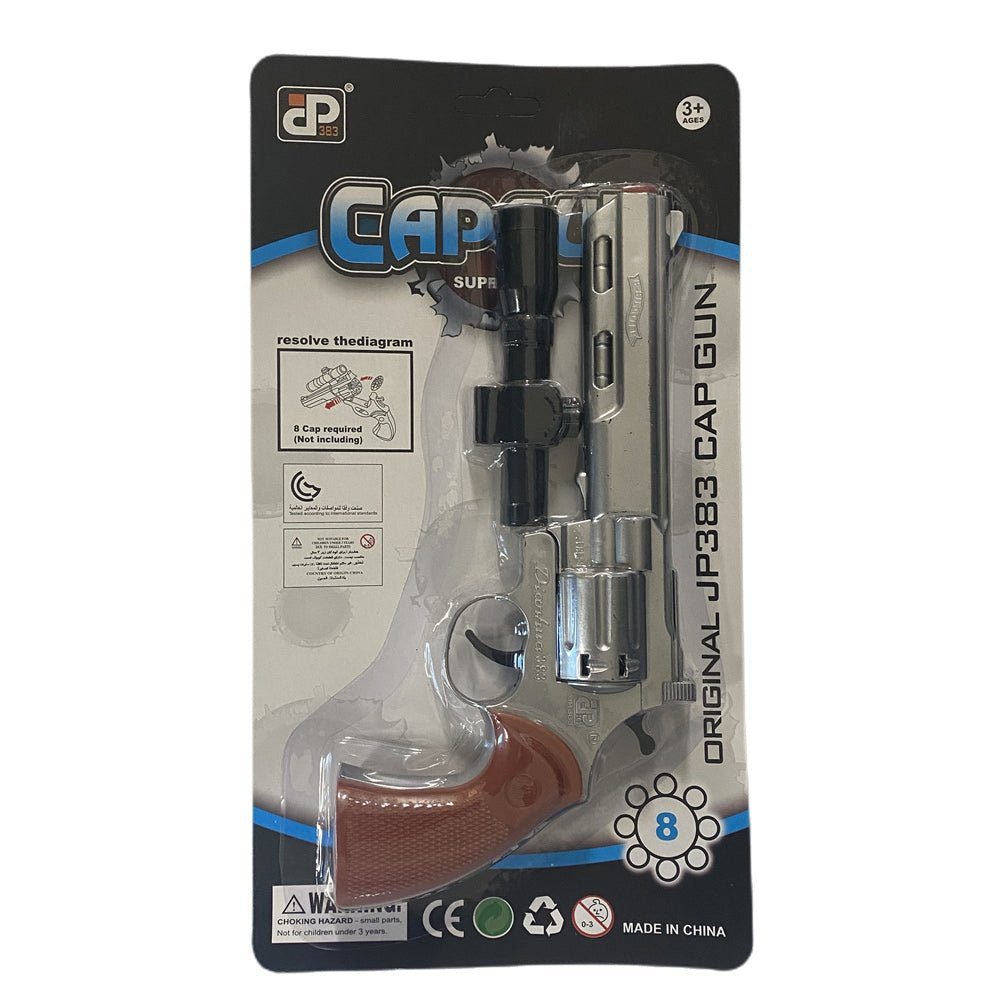 8 shots toy cap gun with 144 free caps - Silver 2 8 shots toy cap gun with 144 free caps – Silver - image 2