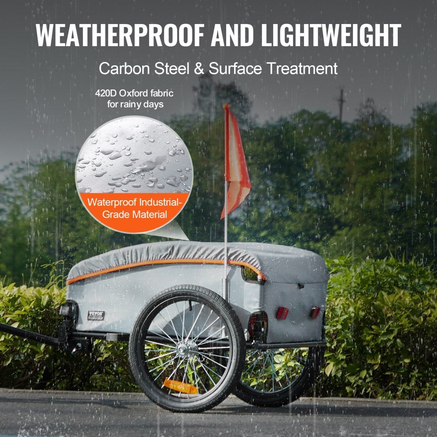 Bike Cargo Trailer, 88/100/160 lbs Load Capacity, Heavy-Duty Bicycle Wagon Cart, Foldable Compact Storage with Universal Hitch 3 Bike Cargo Trailer, 88/100/160 lbs Load Capacity, Heavy-Duty Bicycle Wagon Cart, Foldable Compact Storage with Universal Hitch - image 3