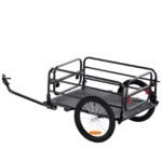 Bike Cargo Trailer, 72.5 kg Load, Heavy-Duty Bicycle Wagon Cart, Foldable Compact Storage & Quick Release with Universal Hitch, 406.4 mm Wheels, Safe Reflectors, Fits 558.8-711.2 mm Bike Wheels