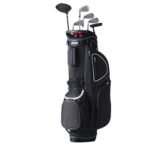 Golf Cart Bag with 14 Way Organizer Divider Top, 35” 11 Pockets Premium Cart Bag with Stand, Durable Golf Bags with Handles & Dust Cover & Detachable Dual Strap for Men & Women, Black White