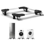 Fridge Stand Mobile Base, 1100 lbs Load Capacity, Washing Machine Stand with 8 Locking Twin Wheels and 4 Brakes, 27.5 -35.4 Inches Adjustable Furniture Dolly for Washer, Refrigerator and Dryer
