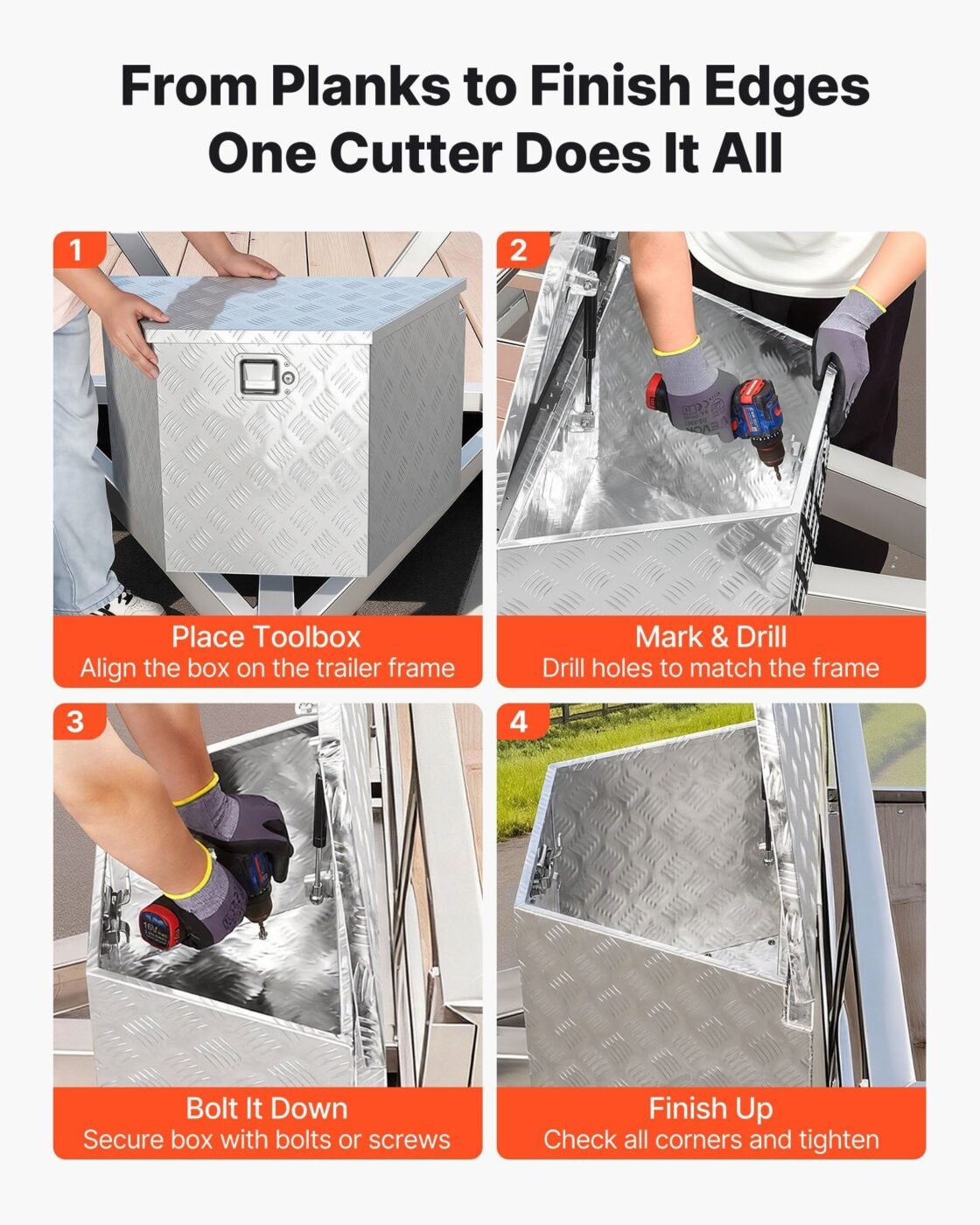 Trailer Tongue Box, 838 x 483 x 457 mm Aluminum Trailer Tongue Tool Box, Heavy Duty Storage Organizer with Lock & Keys, Utility Tool Chest for Pickup Truck Bed, RV, SUV, Off-Road Vehicle, Silver 5 Trailer Tongue Box, 838 x 483 x 457 mm Aluminum Trailer Tongue Tool Box, Heavy Duty Storage Organizer with Lock & Keys, Utility Tool Chest for Pickup Truck Bed, RV, SUV, Off-Road Vehicle, Silver - image 5