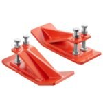 Tractor Bucket Protector, 2PCS Heavy Duty Steel Bucket Edge Protectors, Edge Tamer Anti-Skid Device with Double Hexagon Lock Nuts and Bolts, for Snow, Leave Removal & Spreading Gravel (Orange)