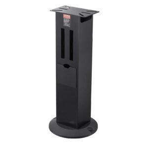 Bench Grinder Stand, Heavy-Duty Grinder and Vise Floor Pedestal with 28 x 17 cm Mounting Plate, Grinding Wheel Storage Compartments & Cast Iron Base, Compatible with Most Bench Grinders