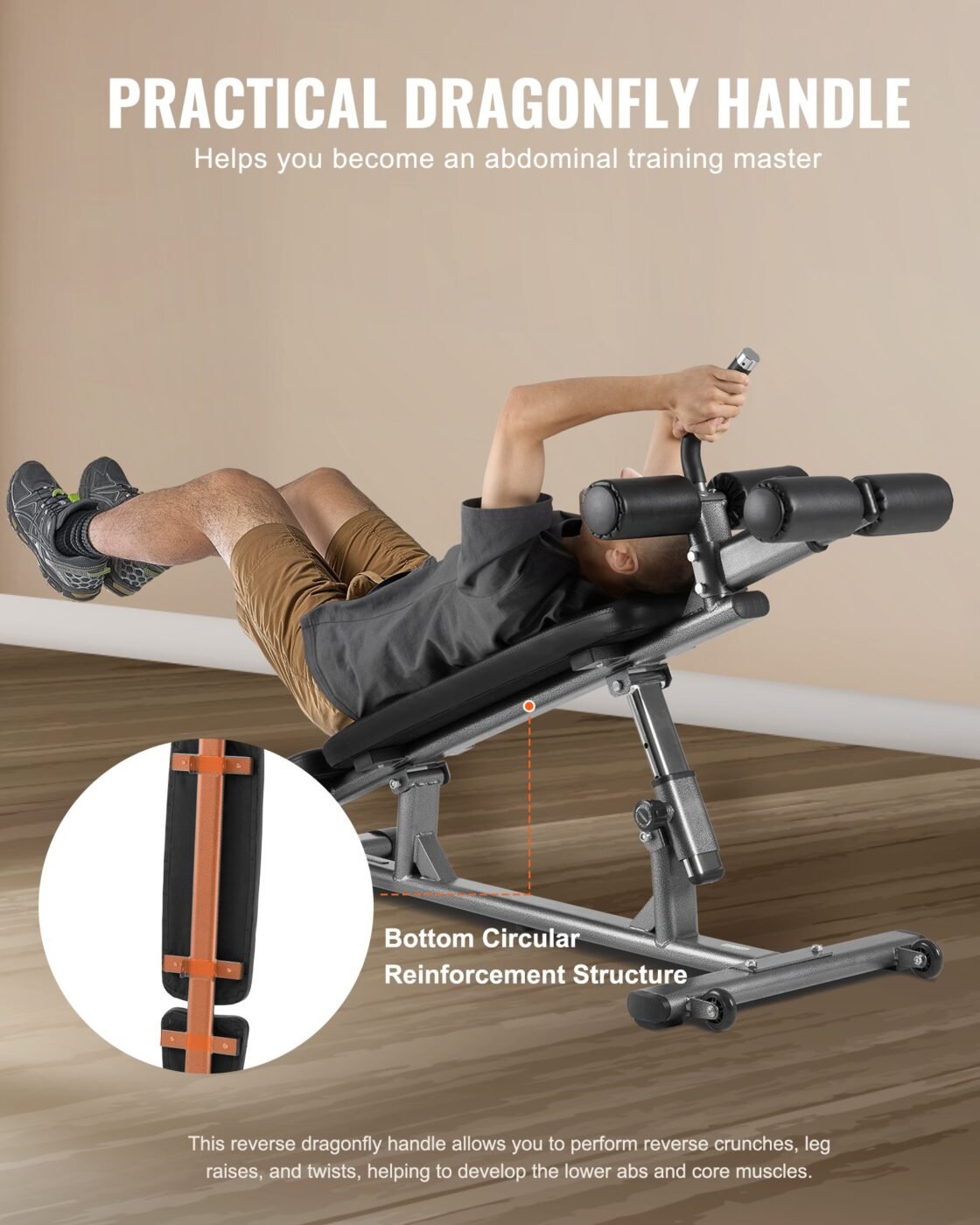 Sit Up Bench, Decline Ab Bench with Reverse Crunch Handle, with 4 Adjustable Height Settings, Heavy Duty Steel, 454 kg Capacity, for Home Gym Workouts, Strength Training, Full Body Muscles 5 Sit Up Bench, Decline Ab Bench with Reverse Crunch Handle, with 4 Adjustable Height Settings, Heavy Duty Steel, 454 kg Capacity, for Home Gym Workouts, Strength Training, Full Body Muscles - image 5