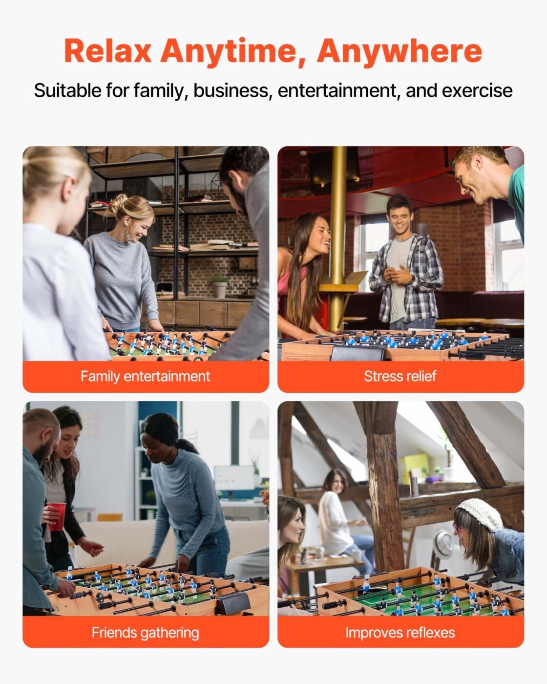 Folding Foosball Table, 106 cm Standard Size Table, Indoor Full Size Foosball Tables for Home, Family, and Game Room, Durable Soccer Set, Includes 2 Balls 5 Folding Foosball Table, 106 cm Standard Size Table, Indoor Full Size Foosball Tables for Home, Family, and Game Room, Durable Soccer Set, Includes 2 Balls - image 5