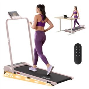 Everfit 3 in 1 Walking Pad Treadmill 12% Incline Foldable Under Desk Treadmills for Home Gym With 40cm Wide Belt Pink