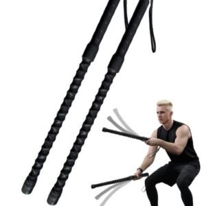 Cordless Battle Rope Home Gym Equipment Australia HIIT Training Rope Portable – Black – Size 01