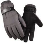 Gloves, Winter Gloves, Touchscreen Gloves, Cycling Gloves, Non-slip, for Cold Weather, Travel and Daily Winter Wear, Grey