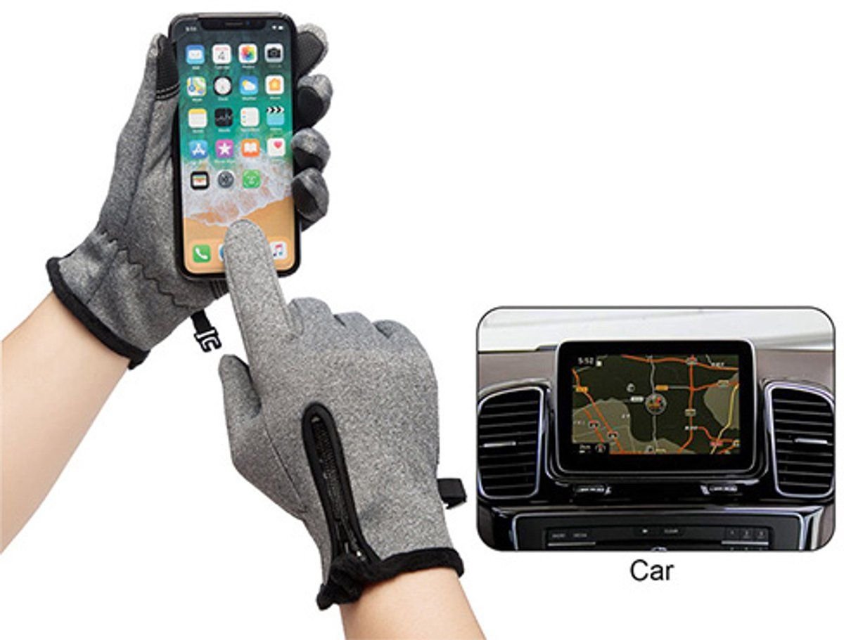 Touchscreen Winter Gloves, Windproof Warm Leather Cycling Gloves for Men and Women, Outdoor Riding and Daily Cold Weather Use, Size XL, Grey 2 Touchscreen Winter Gloves, Windproof Warm Leather Cycling Gloves for Men and Women, Outdoor Riding and Daily Cold Weather Use, Size XL, Grey - image 2