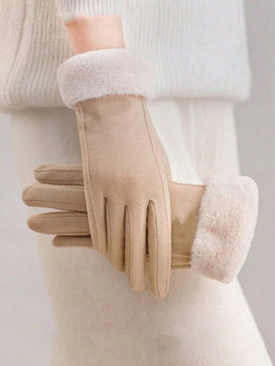 Winter Touchscreen Gloves for Women, Warm Windproof Gloves, for Cycling, Motorcycling, Scootering, Soft Warm Design for Indoor and Outdoor Use, Beige 2 Winter Touchscreen Gloves for Women, Warm Windproof Gloves, for Cycling, Motorcycling, Scootering, Soft Warm Design for Indoor and Outdoor Use, Beige - image 2