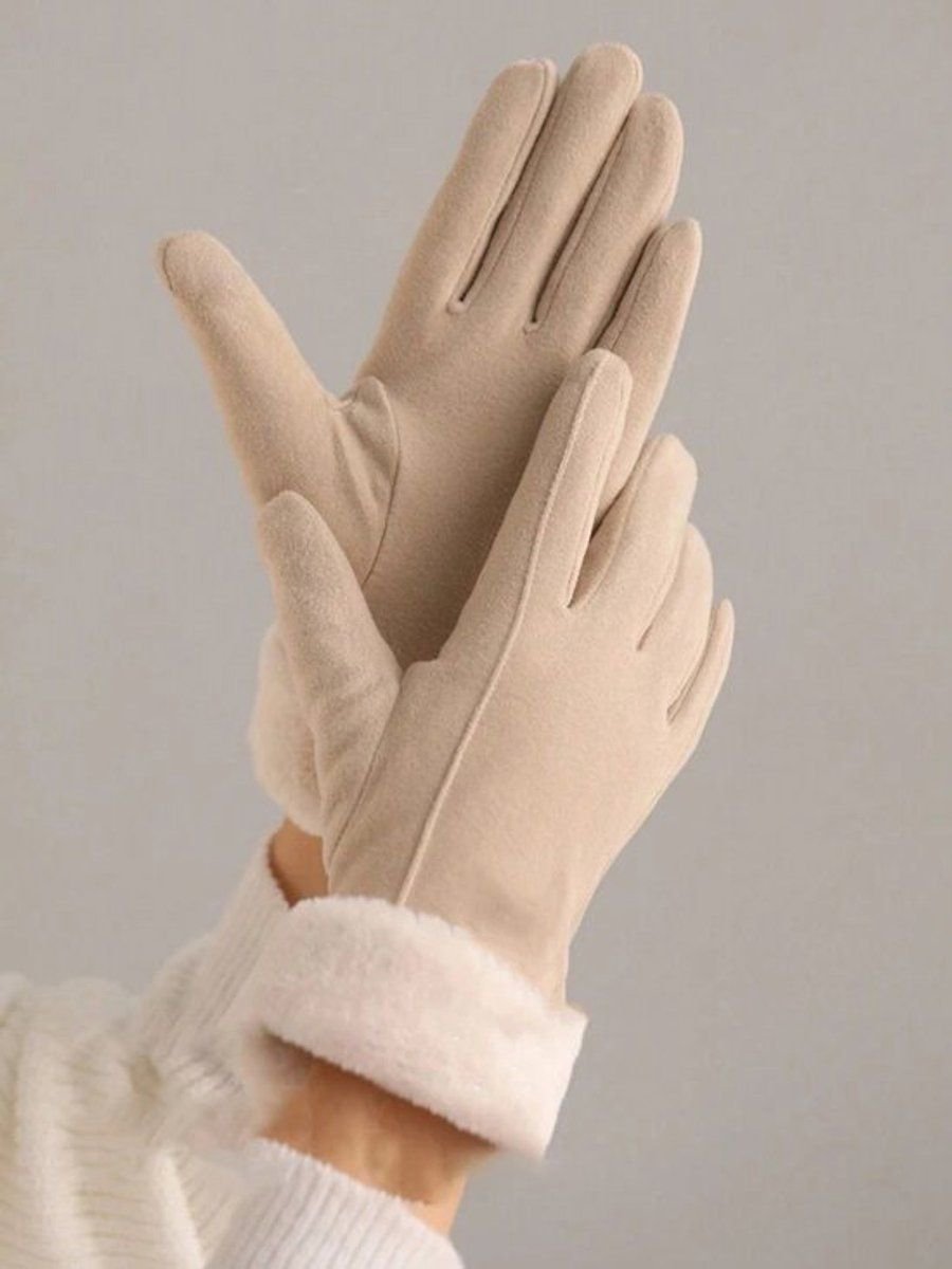 Winter Touchscreen Gloves for Women, Warm Windproof Gloves, for Cycling, Motorcycling, Scootering, Soft Warm Design for Indoor and Outdoor Use, Beige 5 Winter Touchscreen Gloves for Women, Warm Windproof Gloves, for Cycling, Motorcycling, Scootering, Soft Warm Design for Indoor and Outdoor Use, Beige - image 5