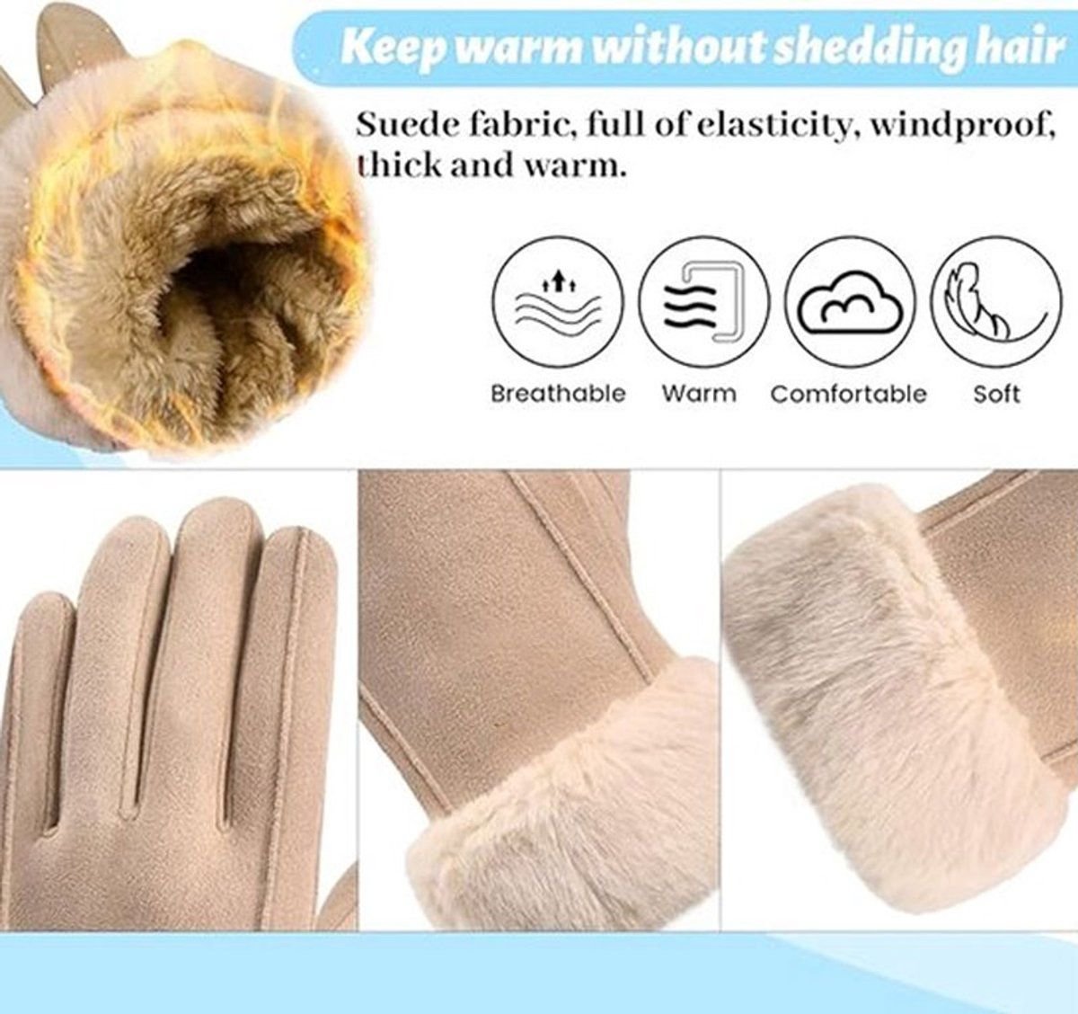 Insulated Touchscreen Gloves, Winter Gloves, Windproof and Cold-Resistant Gloves, Insulated Gloves for Women, for cycling 2 Insulated Touchscreen Gloves, Winter Gloves, Windproof and Cold-Resistant Gloves, Insulated Gloves for Women, for cycling - image 2