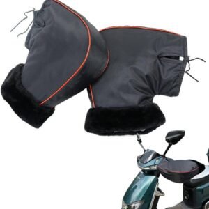 Cycling Gloves, Motorcycle Handlebar Gloves, Universal Motorcycle Handlebar Cover, Warm Cycling Gloves, Windproof and Warm, Black