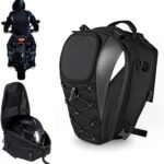 Waterproof motorcycle saddle bag, motorcycle helmet bag, motorcycle backpack, double luggage bag, Compact Lightweight Design, 38 liters