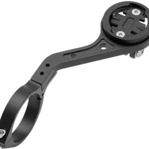Extended Bicycle Computer Mount, Front-mounted bicycle computer mount, Handlebar bracket, With flashlight strap, Black