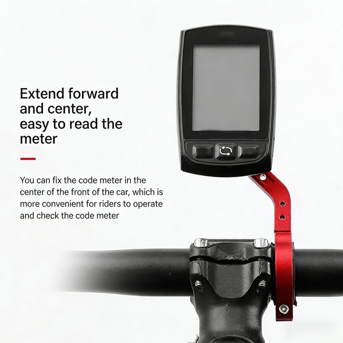 Extended Bicycle Computer Mount, Front-mounted bicycle computer mount, Handlebar bracket, With flashlight strap, Black 3 Extended Bicycle Computer Mount, Front-mounted bicycle computer mount, Handlebar bracket, With flashlight strap, Black - image 3