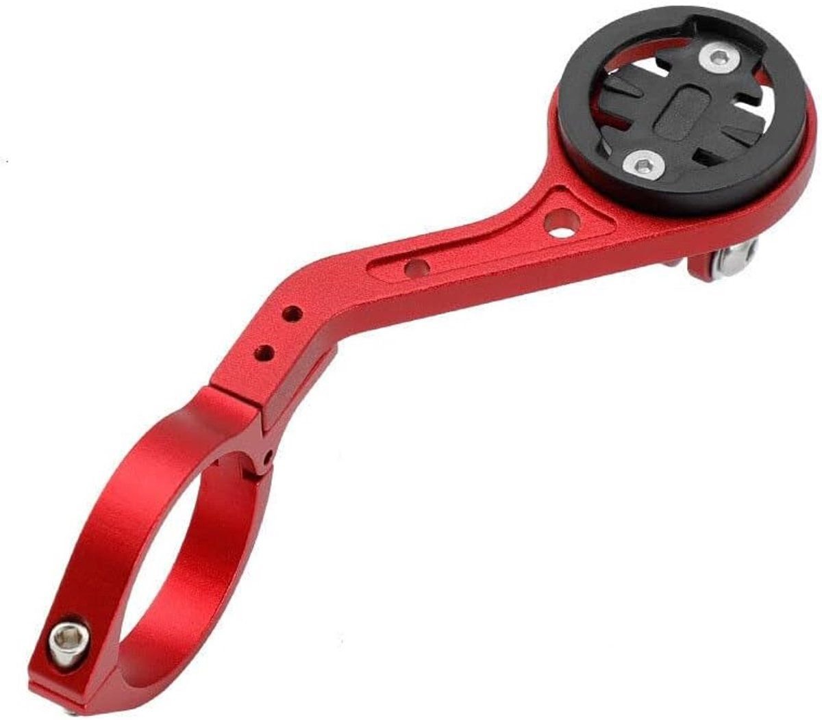 Extended Bicycle Computer Mount, Front-mounted bicycle computer mount, Handlebar bracket, With flashlight strap, Red 1 Extended Bicycle Computer Mount, Front-mounted bicycle computer mount, Handlebar bracket, With flashlight strap, Red